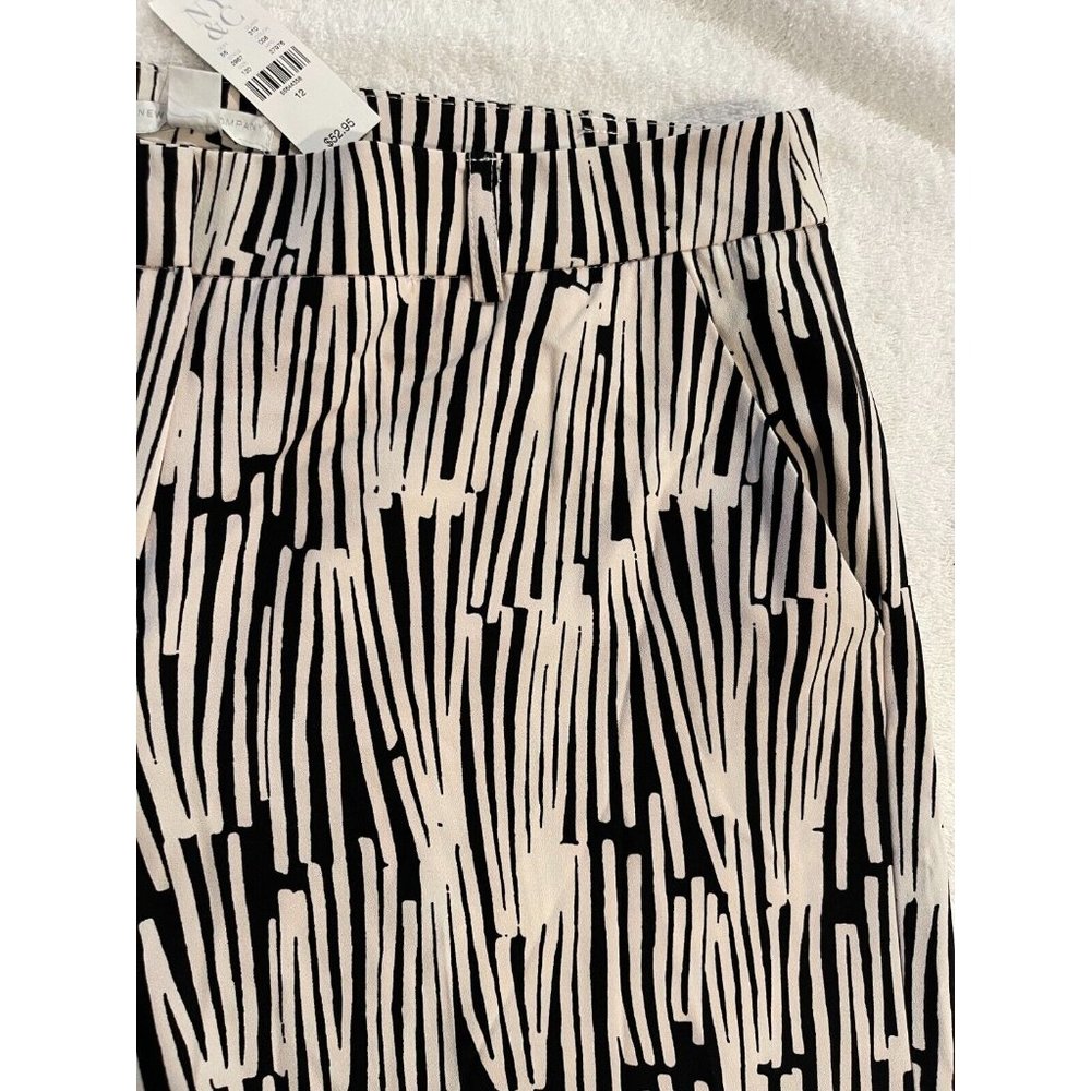 NWT New York and Company Womens Black White Graphic Palazzo Pants -  Size 12
